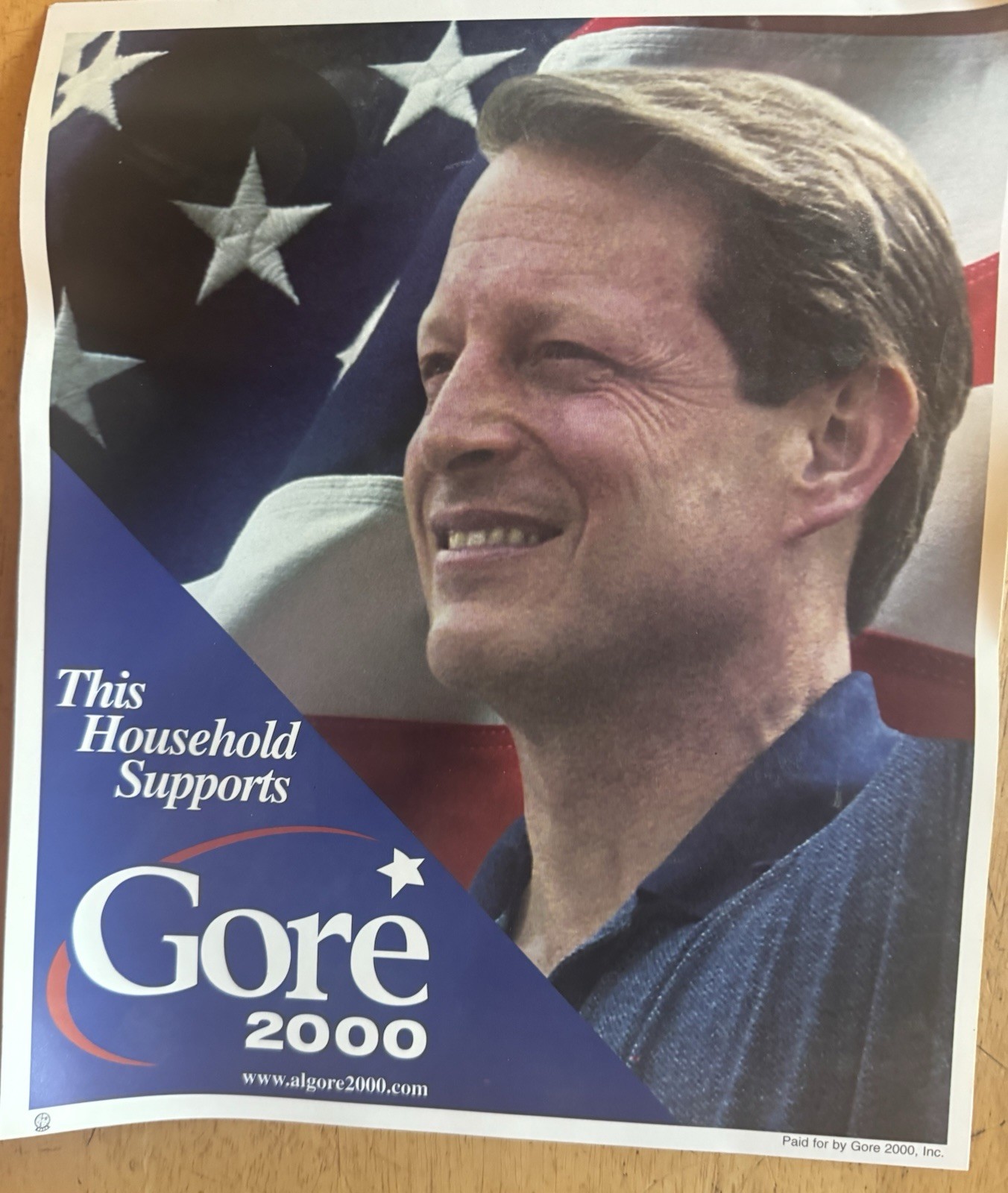 Vintage Al Gore 2000 Presidential Campaign Poster Sign & Sticker Decal