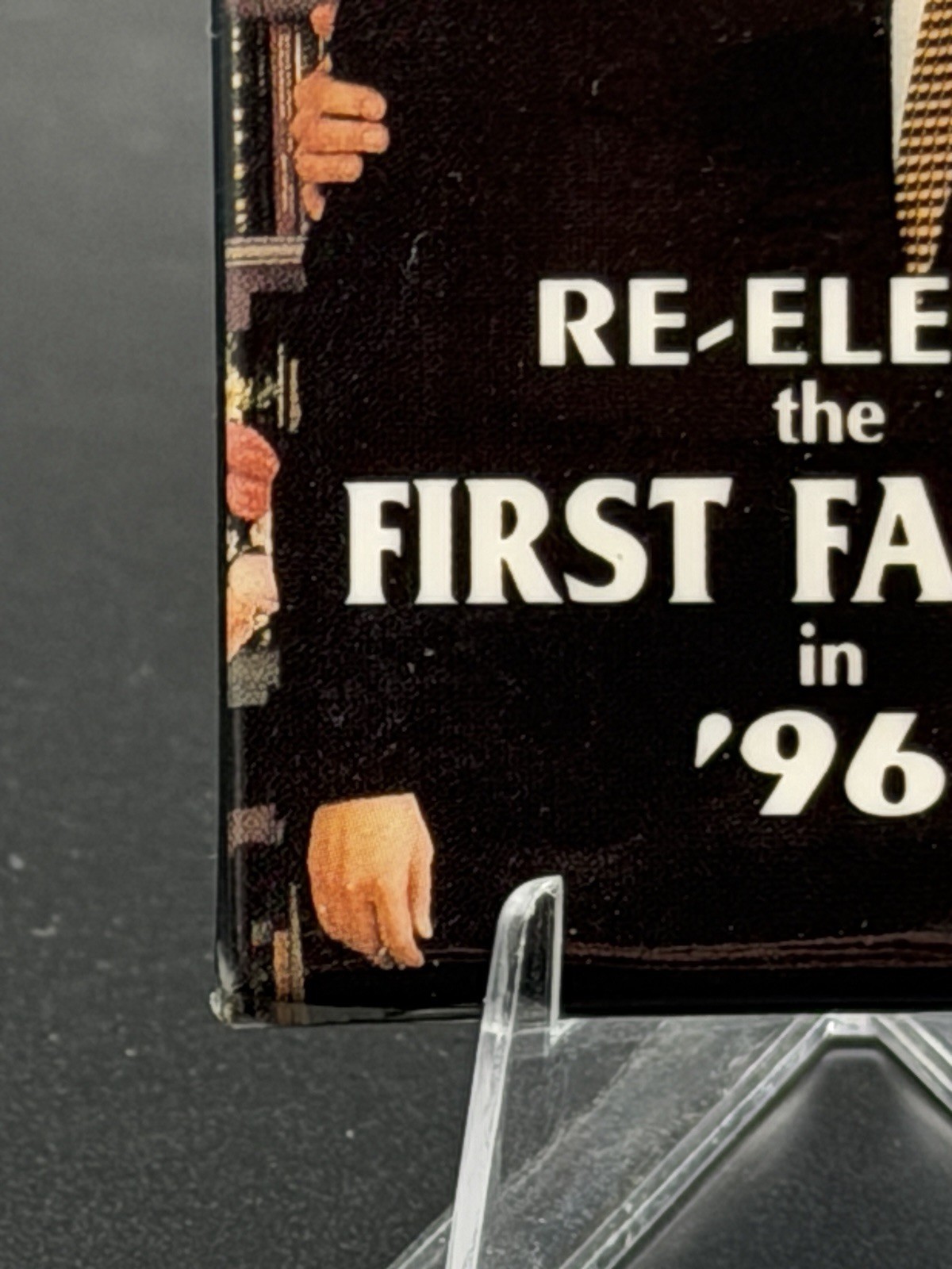 1996 Bill Clinton “Re-elect the First Family” 2 x 3″ Campaign Pinback Button
