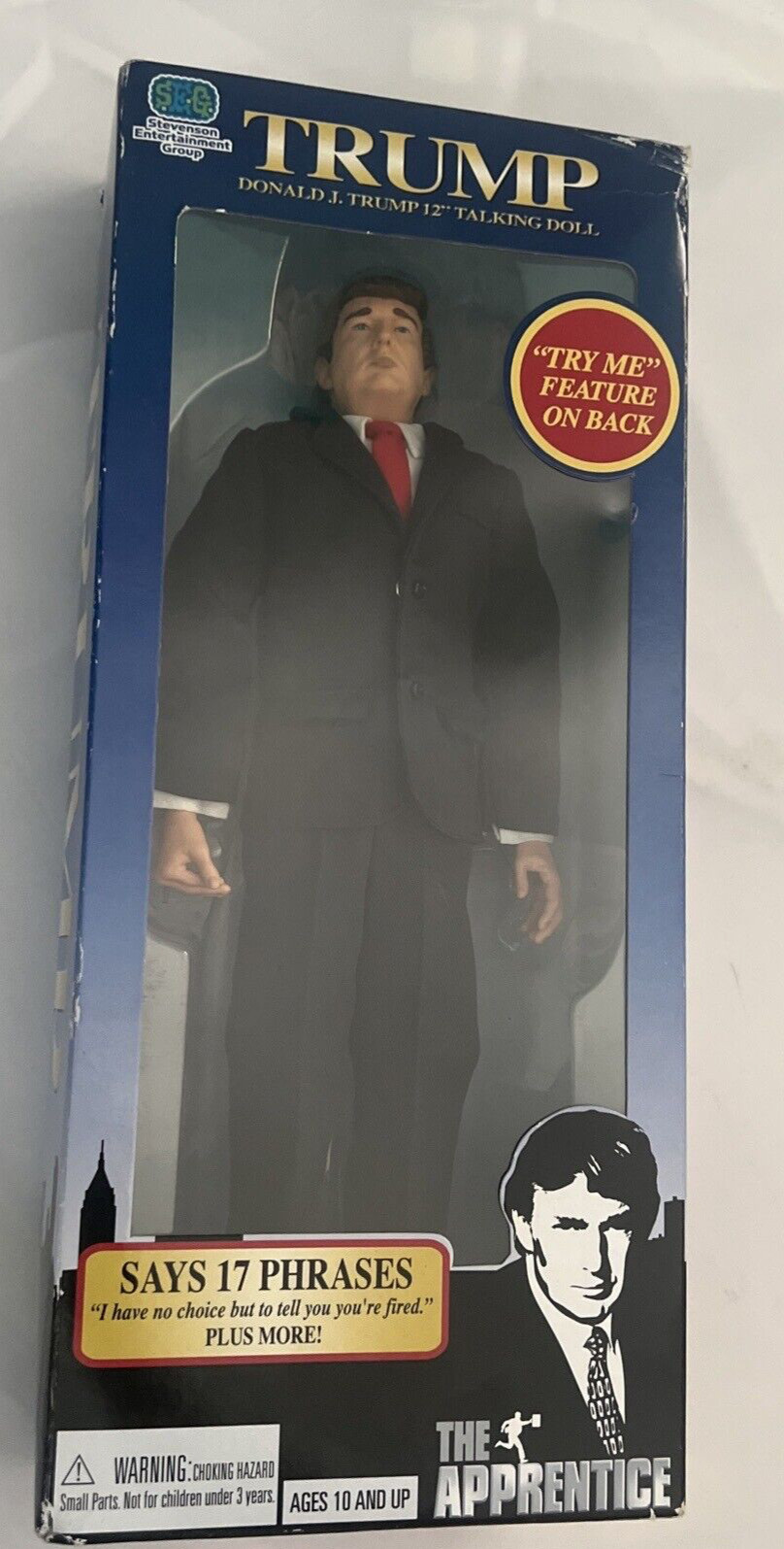2004 President J. Trump 12″ Talking Doll The Apprentice “YOU’RE FIRED” NIB
