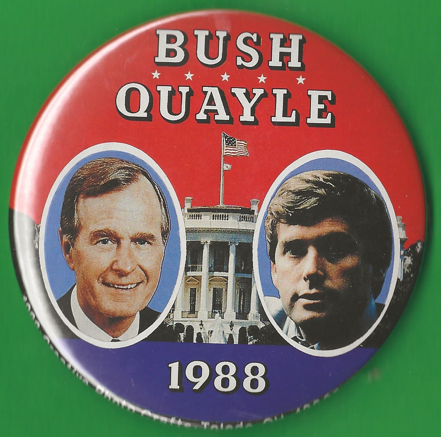 1988 George H.W. Bush & Dan Quayle 3.5″/ Presidential Campaign Button T2(Pin04B)