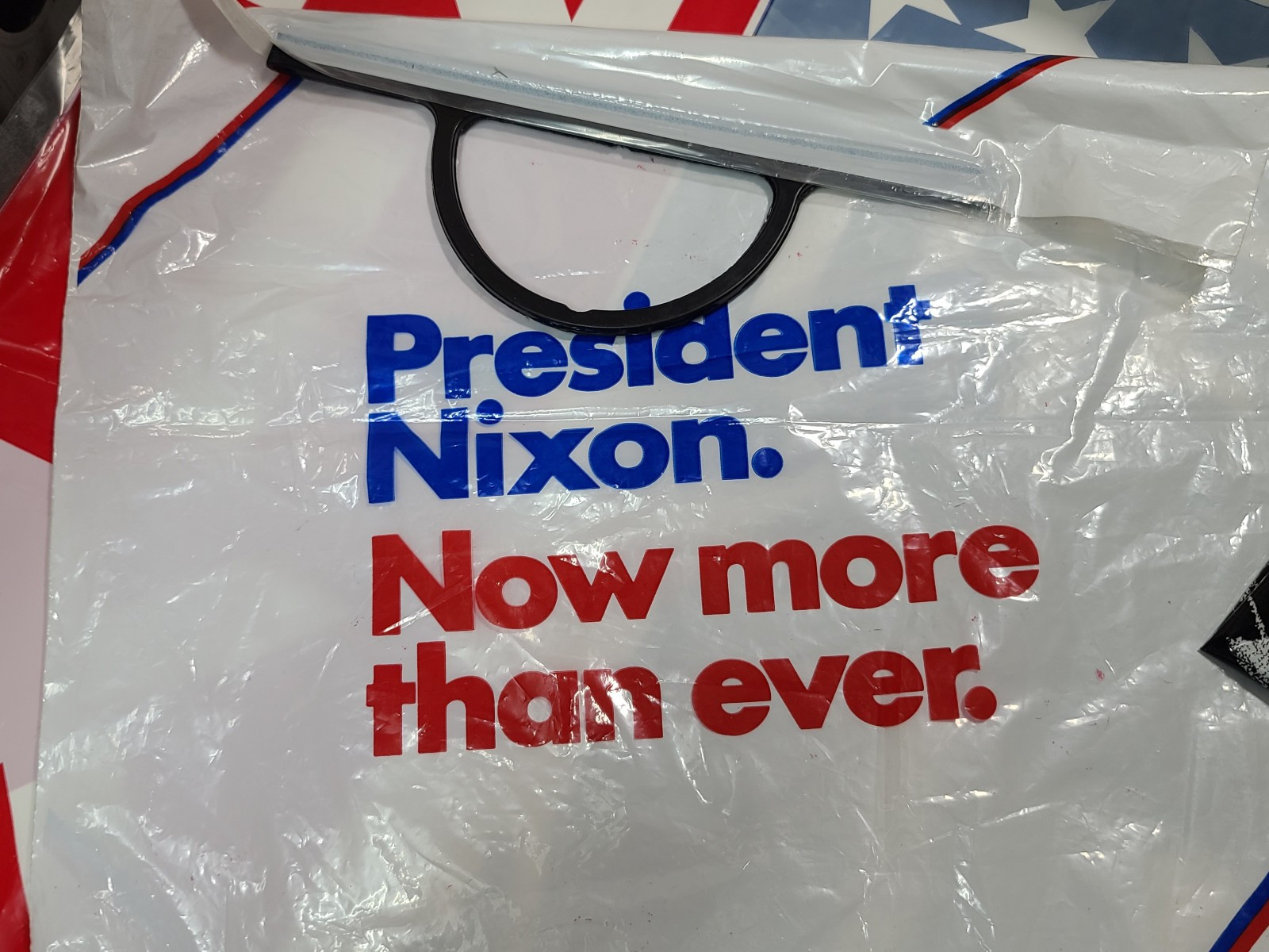 2x 1968 Presidential Campaign Poster Nixon’s The One Plastic Sheet & 6 Hat Bands