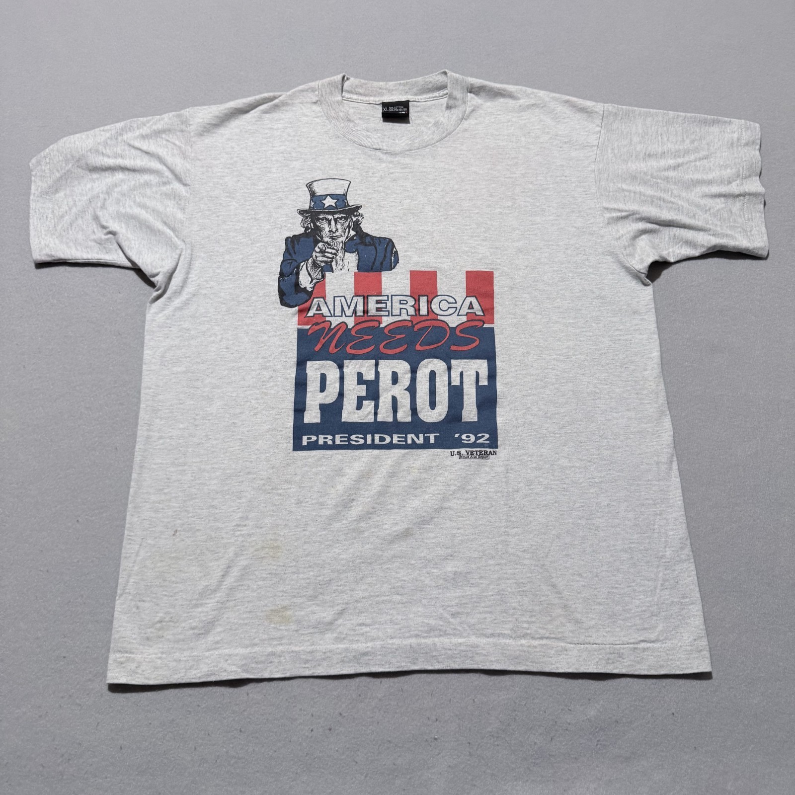 VTG Ross Perot for President Campaign T-Shirt Single Stitch USA Made Size XL