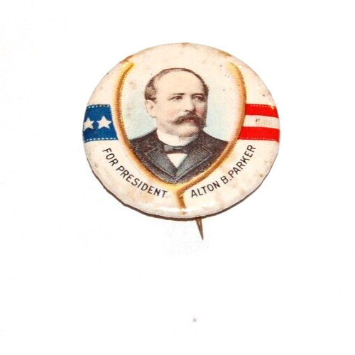1904 ALTON PARKER 1.25 Wishbone President campaign pin pinback button political