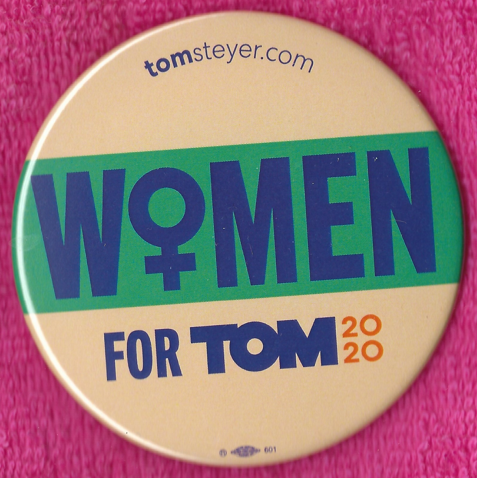 2020 Tom Steyer 3″/ OFFICIAL “Women-Type I” Presidential Campaign Button(Pin09)
