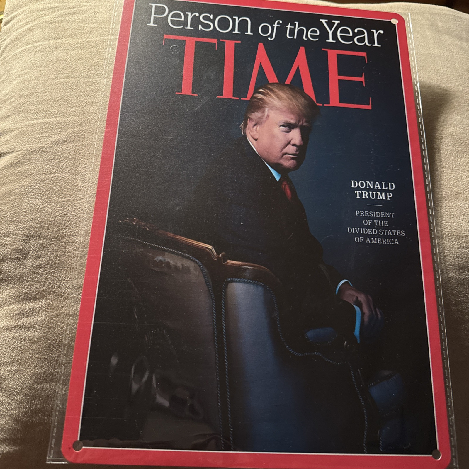 TIME MAGAZINE – President Donald Trump Metal Tin 8”x12” Person Of The Year