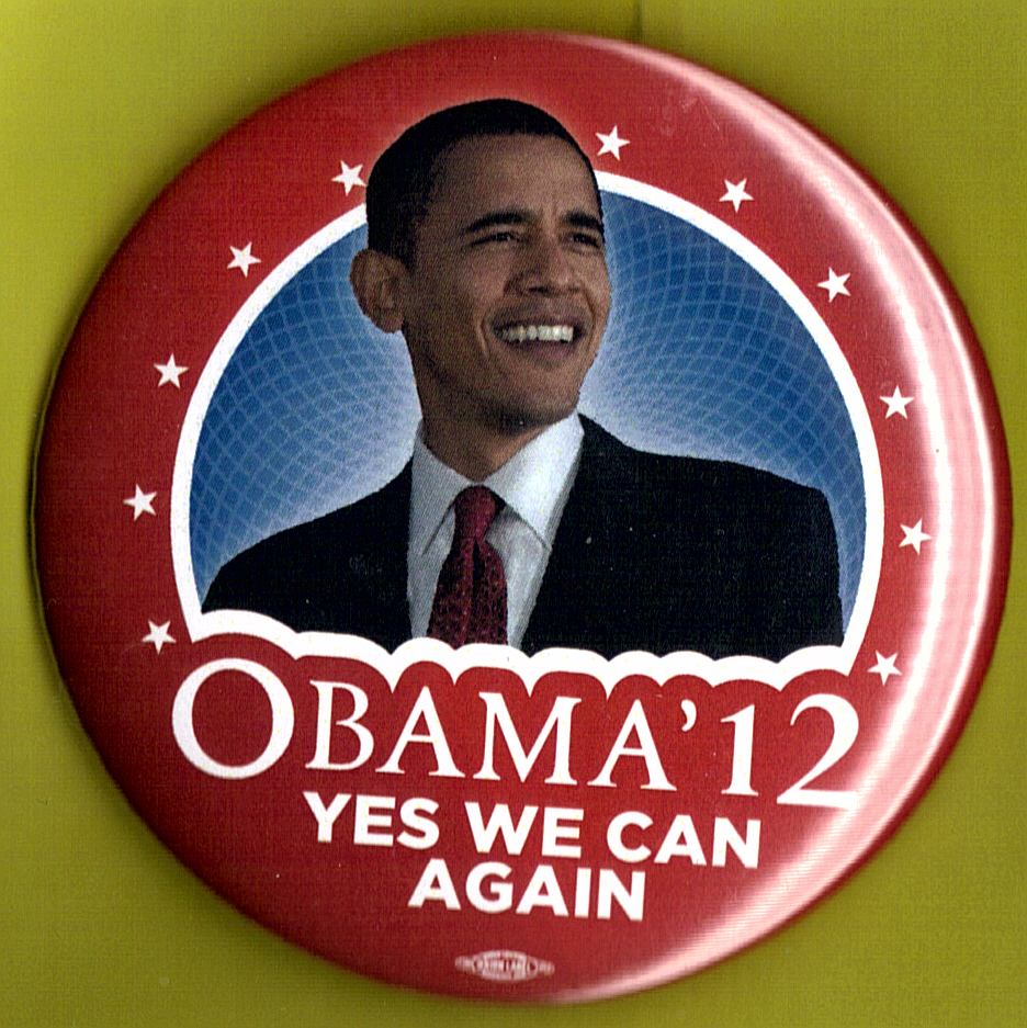 2012 Barack Obama 3″ / “YES We Can – Again” Presidential Campaign Button(Pin 13)