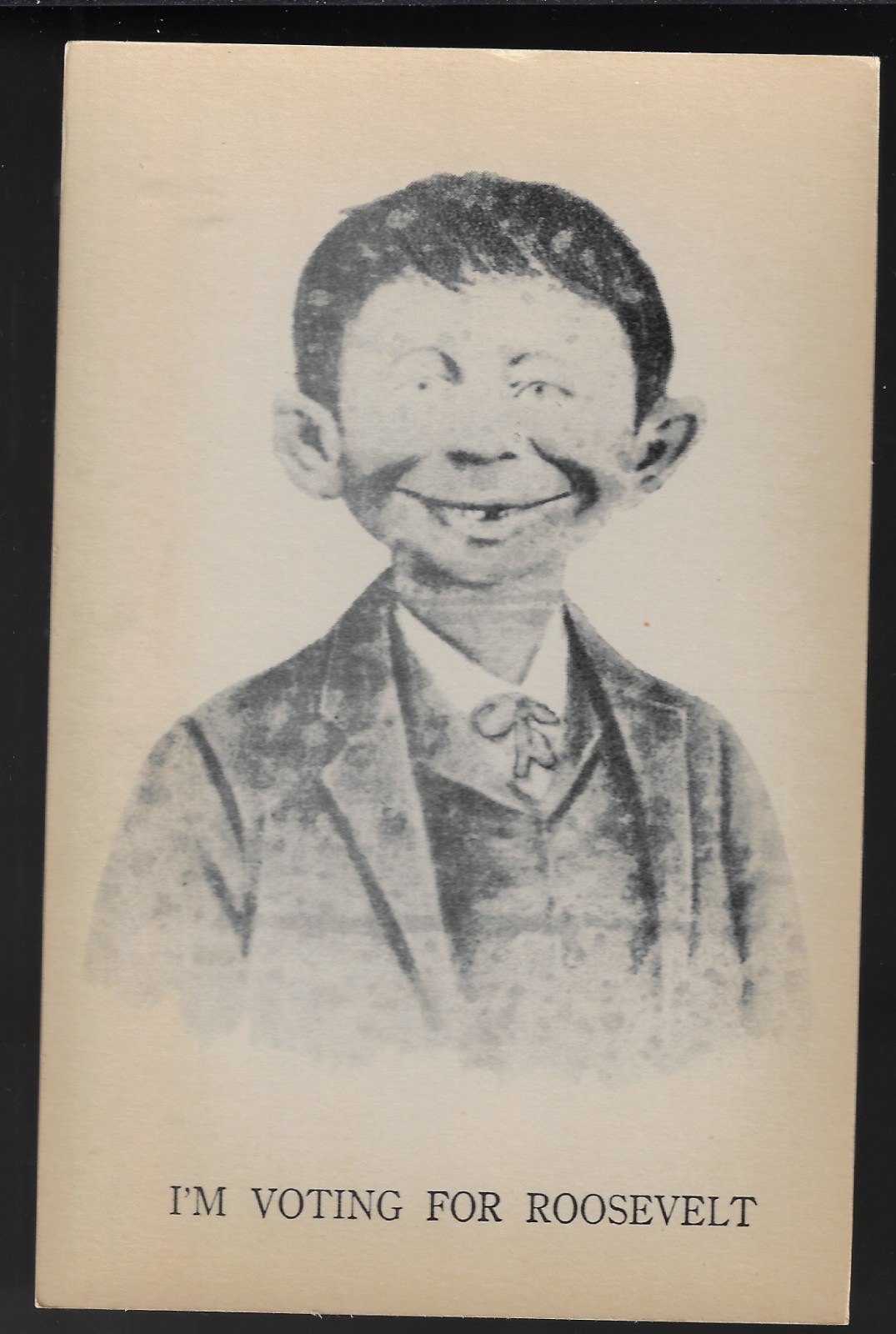 1940 Diff Style anti-FD Roosevelt Willkie Cmpaign Postcard Ima Simp Mad Magazine