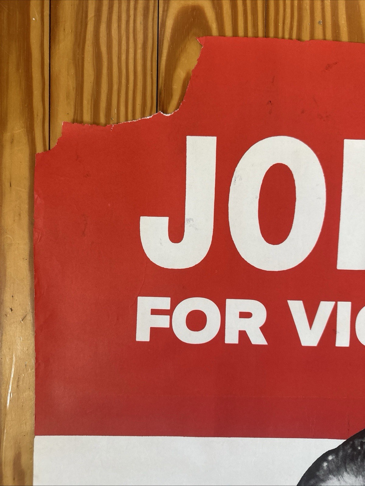 Vintage 1960 Lyndon Johnson Presidential Campaign Poster Large 41” Excellent