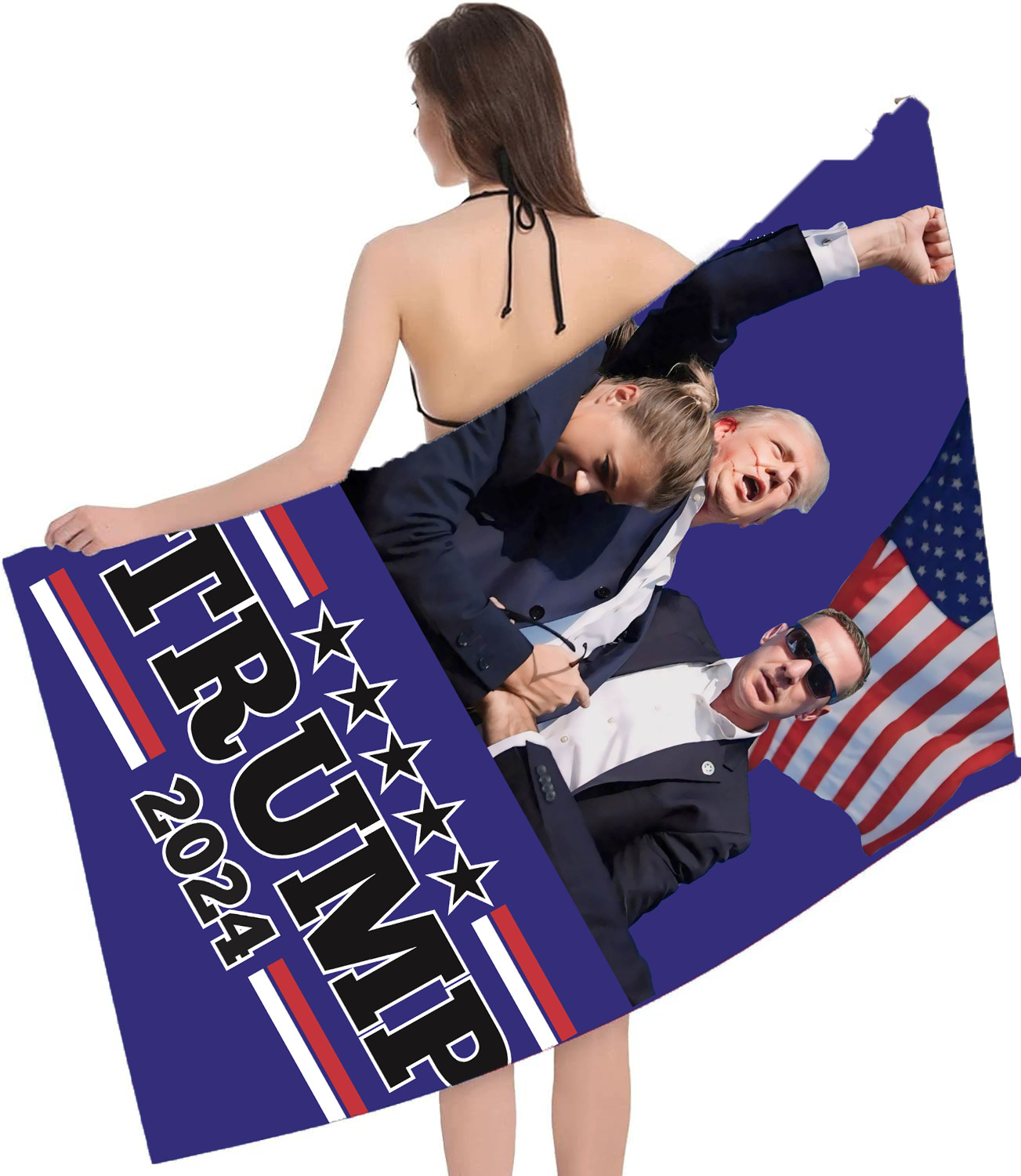 President Trump 2024 Beach Towel | Make America Great Again | Patriotic MAGA Des