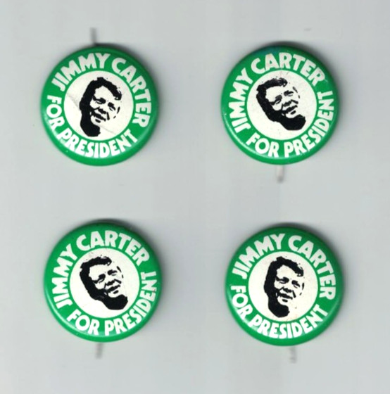 Lot x4 Vtg 1970s Pinbacks Jimmy Carter Presidential Campaign Political