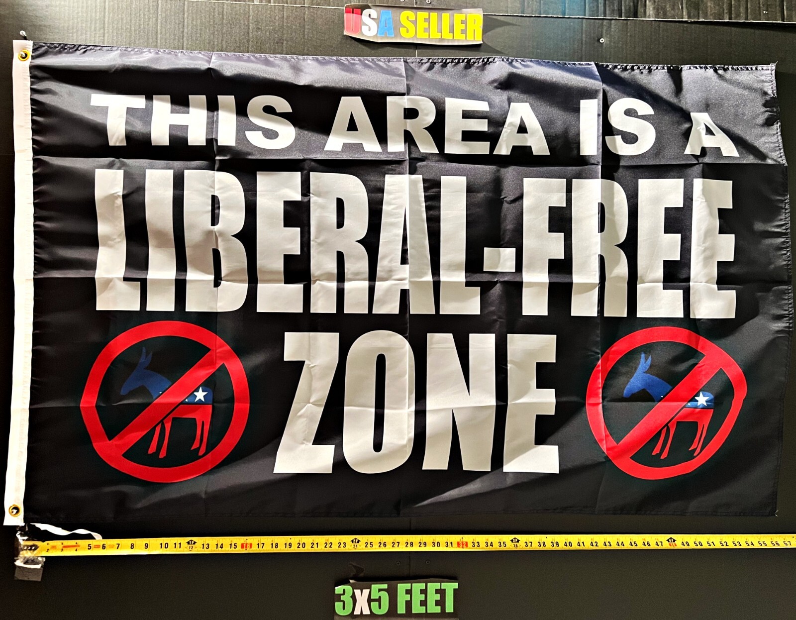 Donald Trump Flag FREE USA SHIP Liberal Free Zone America Desantis USA Sign 3×5′