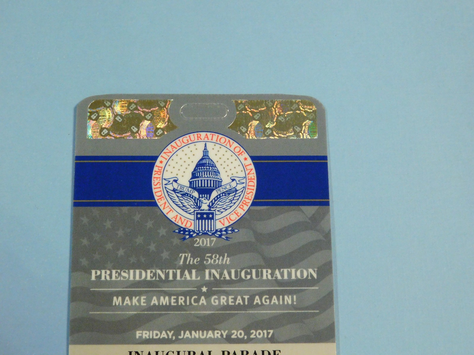 10 Trump Inaugural Parade VIP/Donors YELLOW Plastic Credentials Pass Ticket 3×4