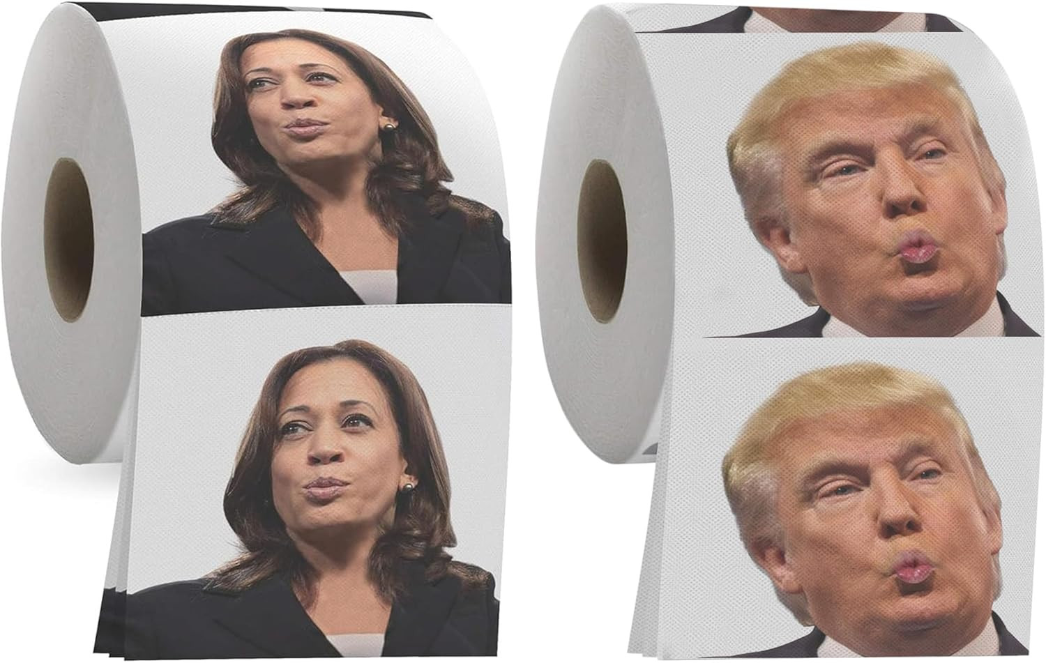 Trump & Kamala Harris Political Toilet Paper Rolls by – 3-Ply Funny Novelty Gag
