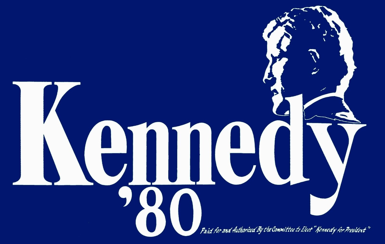 Ted Kennedy 1980 presidential For President Replica Campaign Bumper Sticker