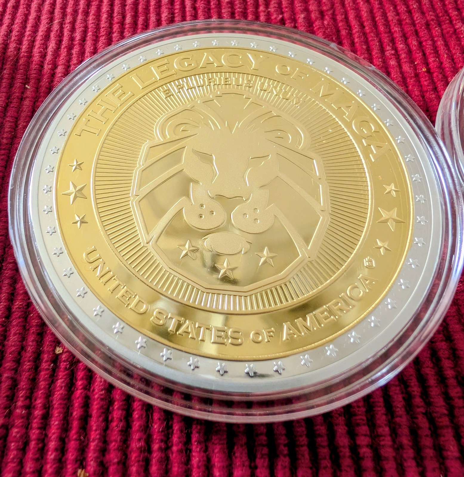 10 Gold/Silver Plated Donald Trump Coins in Protective Holders. MAGA.