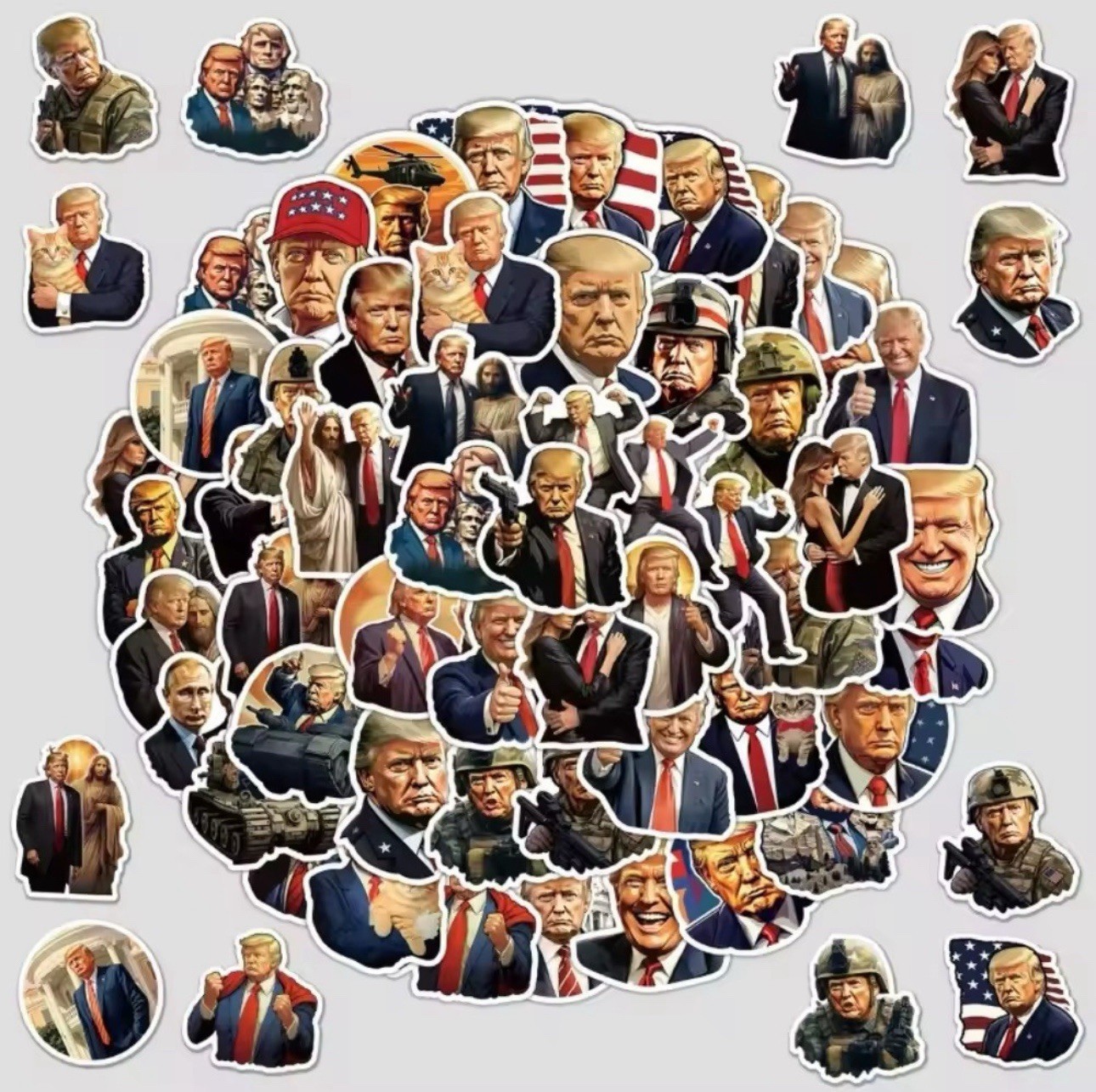 50 PCS FIGHT Donald Trump MAGA AMERICA USA 2025 Sticker Decals 2.5-3.5” LOT T2
