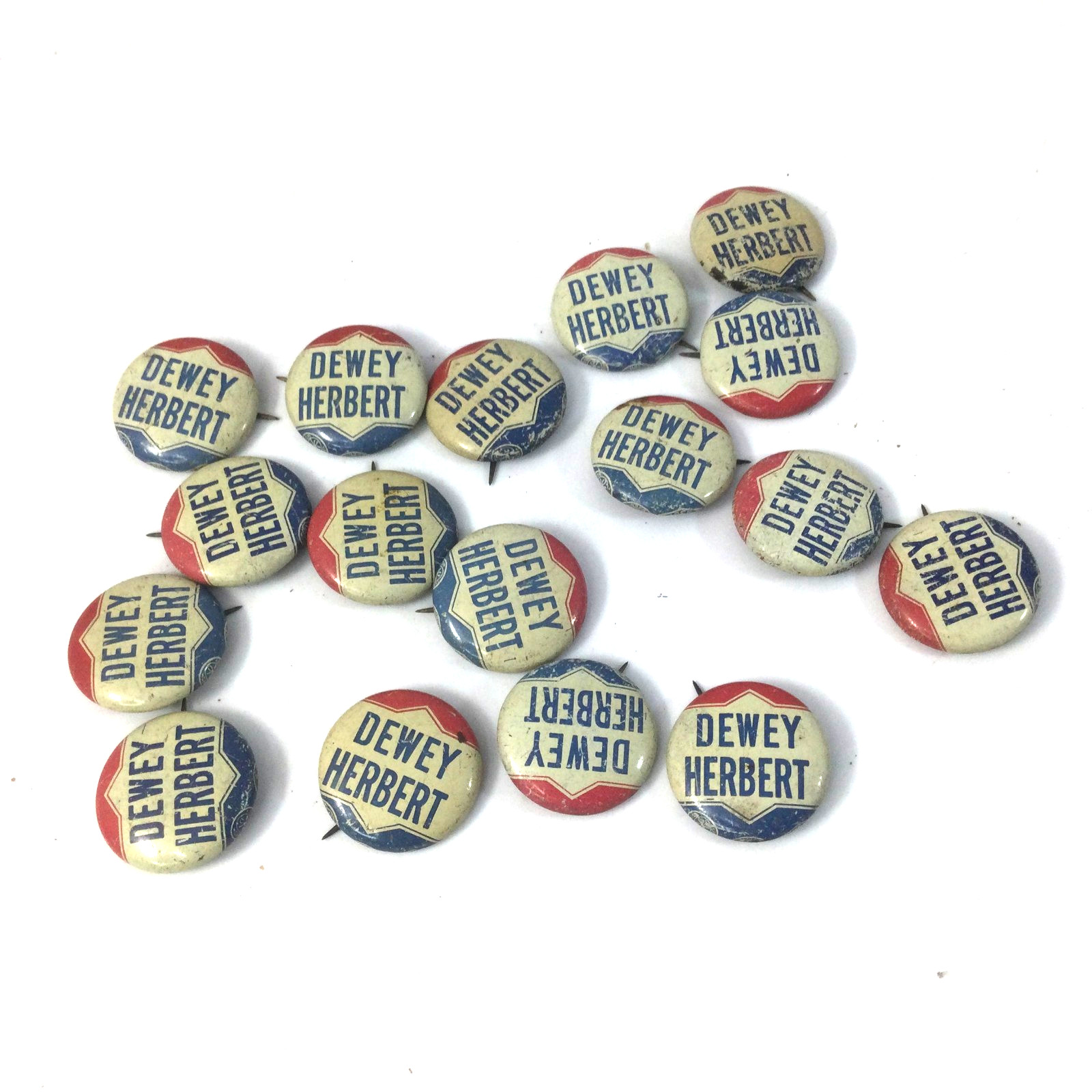 1948 Thomas Dewey – Herbert for President Cello Button Pin 7/8” Lot of 17