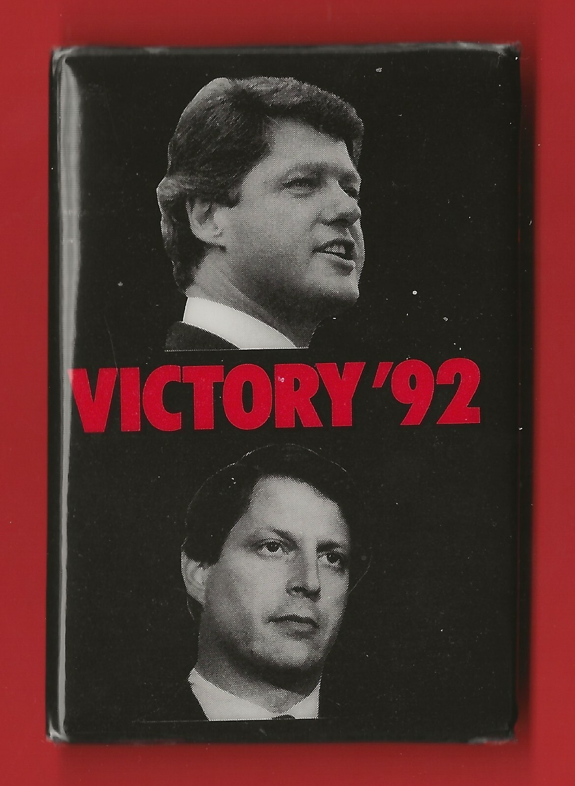 1992 Bill Clinton & Al Gore (2 x 3)” / “VICTORY 92” Campaign Button(Pin37)