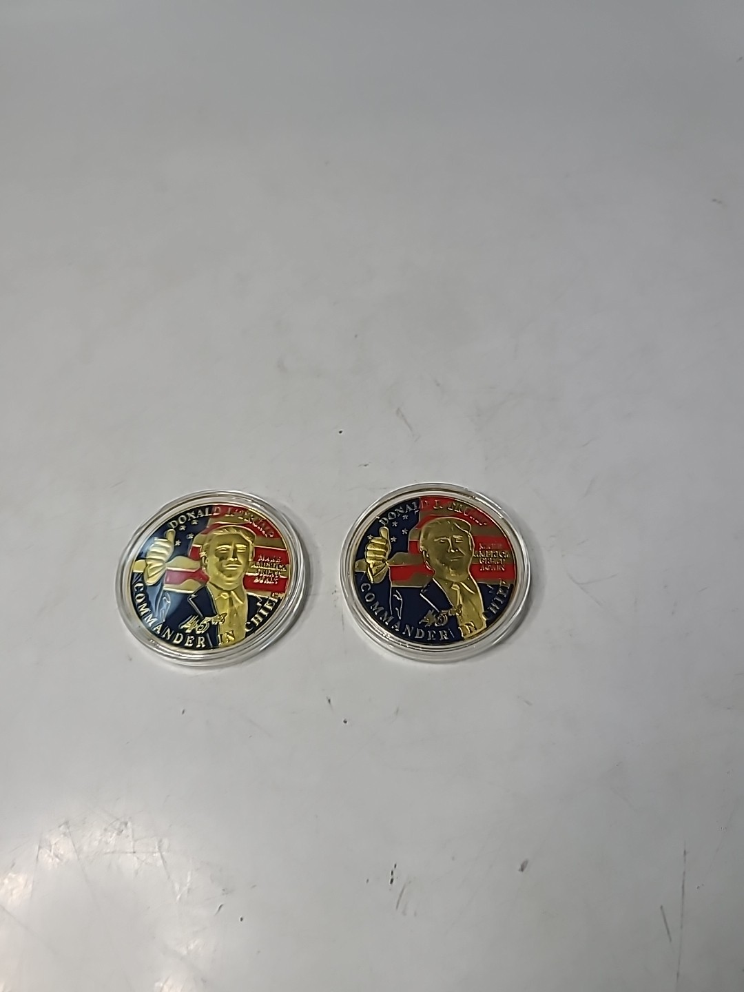 2 Donald Trump 45th President Commemorative Coins With Coin Holders