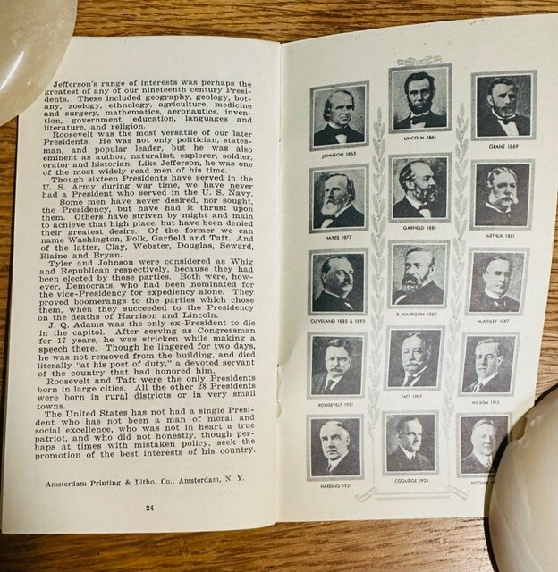 1932 Amsterdam Printing & Litho Co The Book Of Presidents Voters Pamphlet