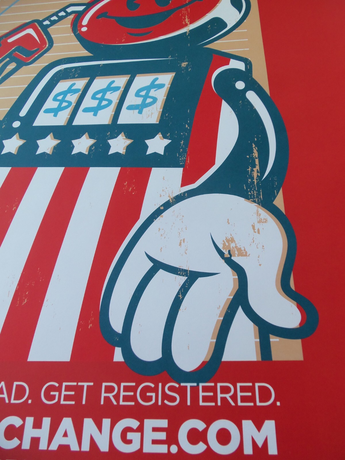 Obama 2008 Political Campaign Red Poster! I MAKE TWO GALLONS OF GAS AN HOUR!