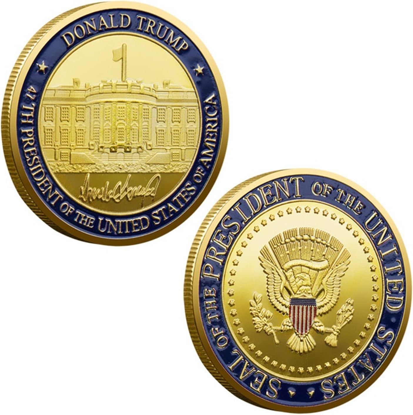 Donald Trump Collectible 2025-2029 Gold Challenge Coiin Gold Plating with
