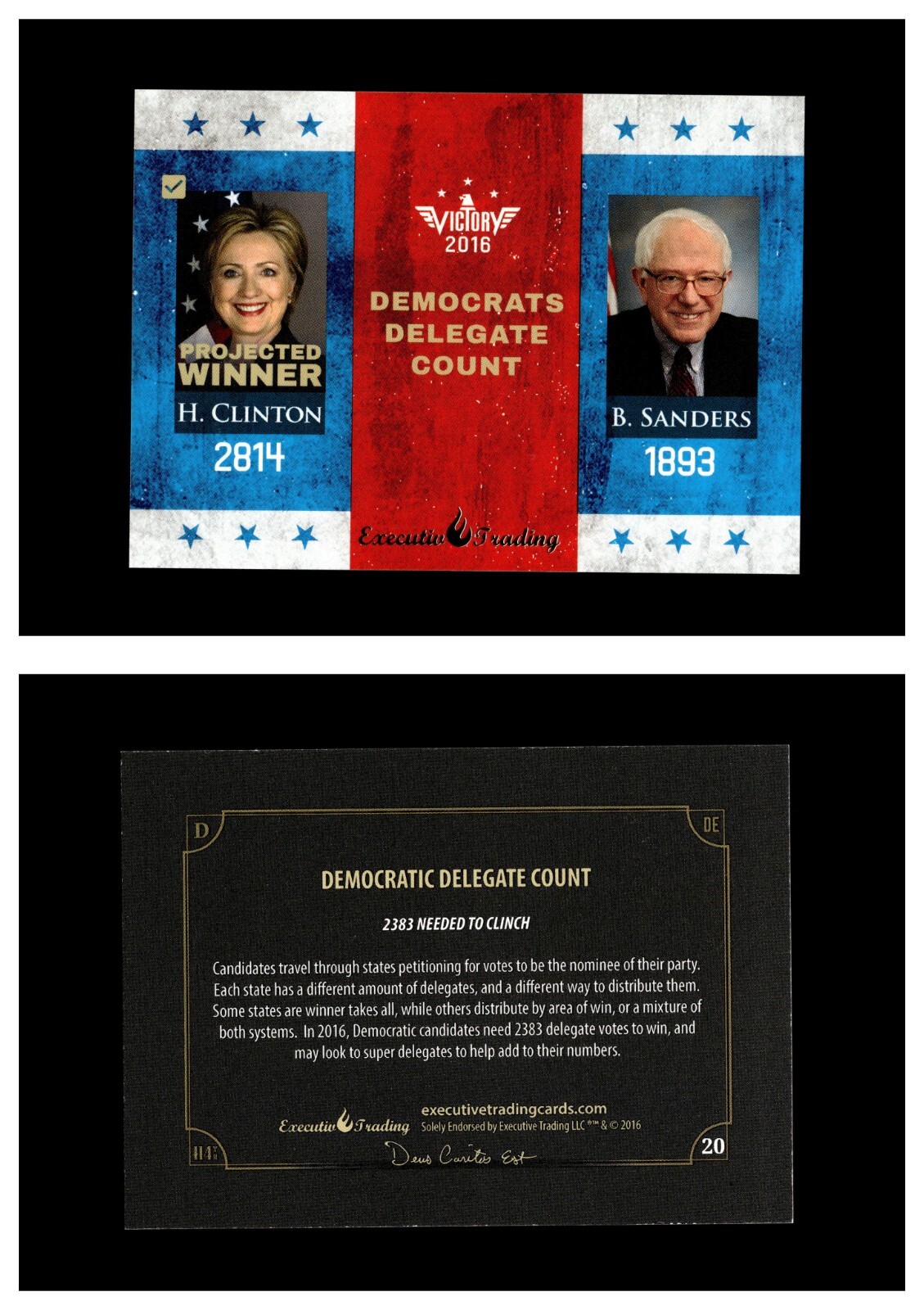 2016 Victory Political Executive Trading Cards Donald Trump Hilary Clinton /200