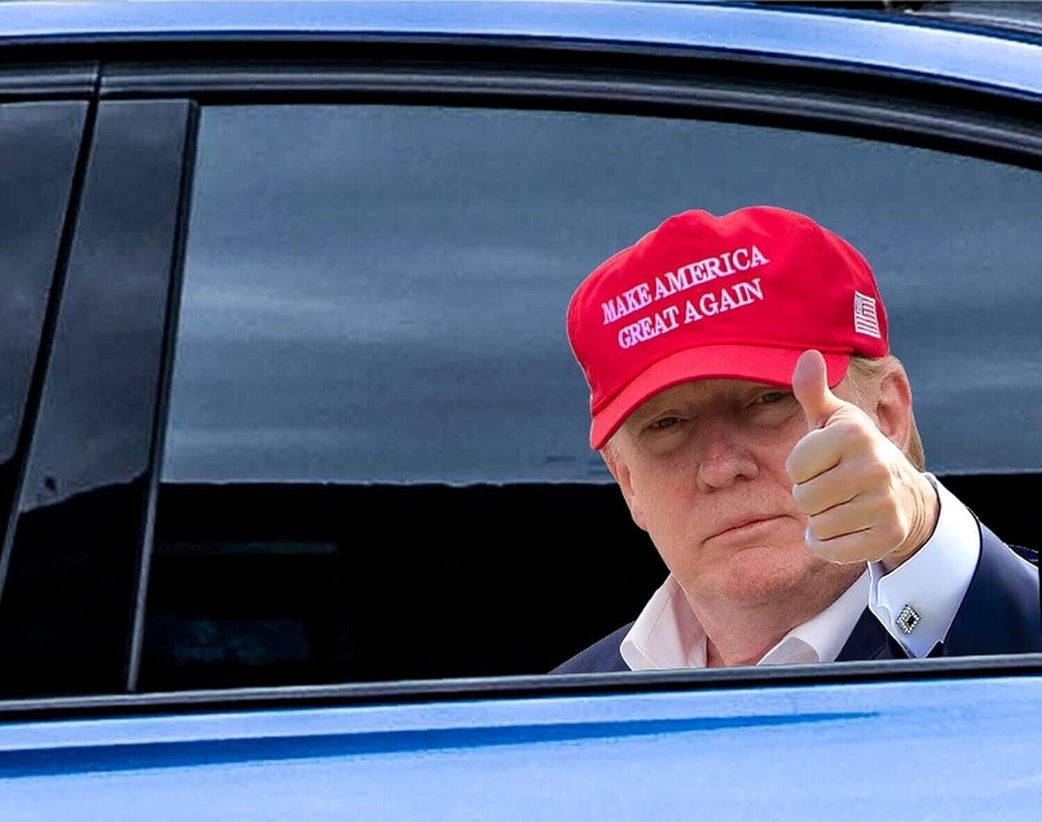 Ride with Trump …Hat..Window Sticker + 2 Trump 2024 Decals