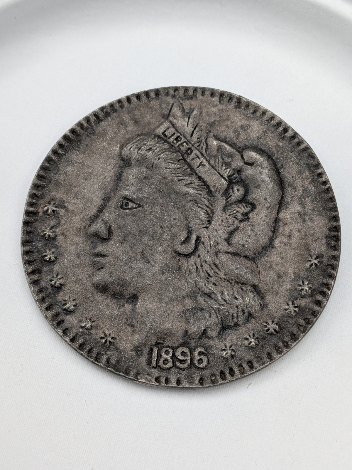 1896 BRYAN MONEY LIBERTY HEAD 16 TO 1 NIT EAGLE 3.5” Coin Political Parody