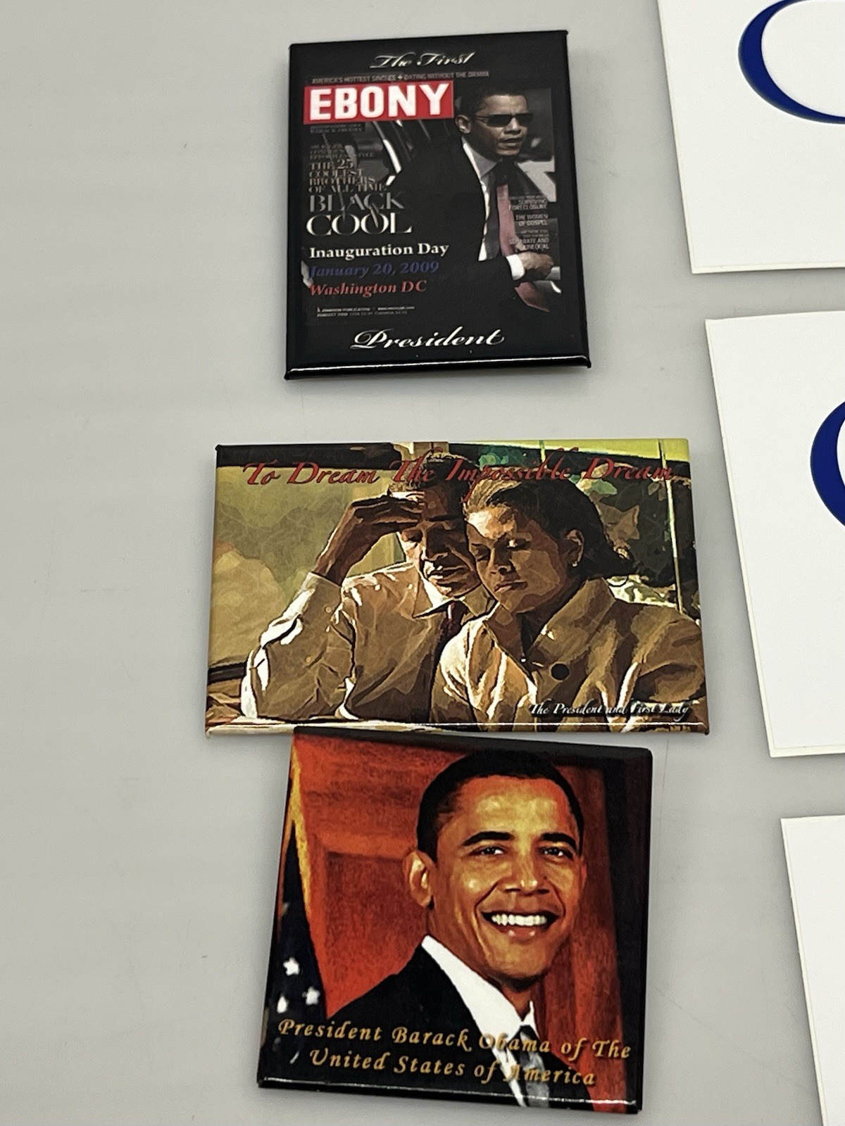 Lot 13 Political Campaign Barack Obama 2008 & 2012 Bumper Stickers Pin Buttons