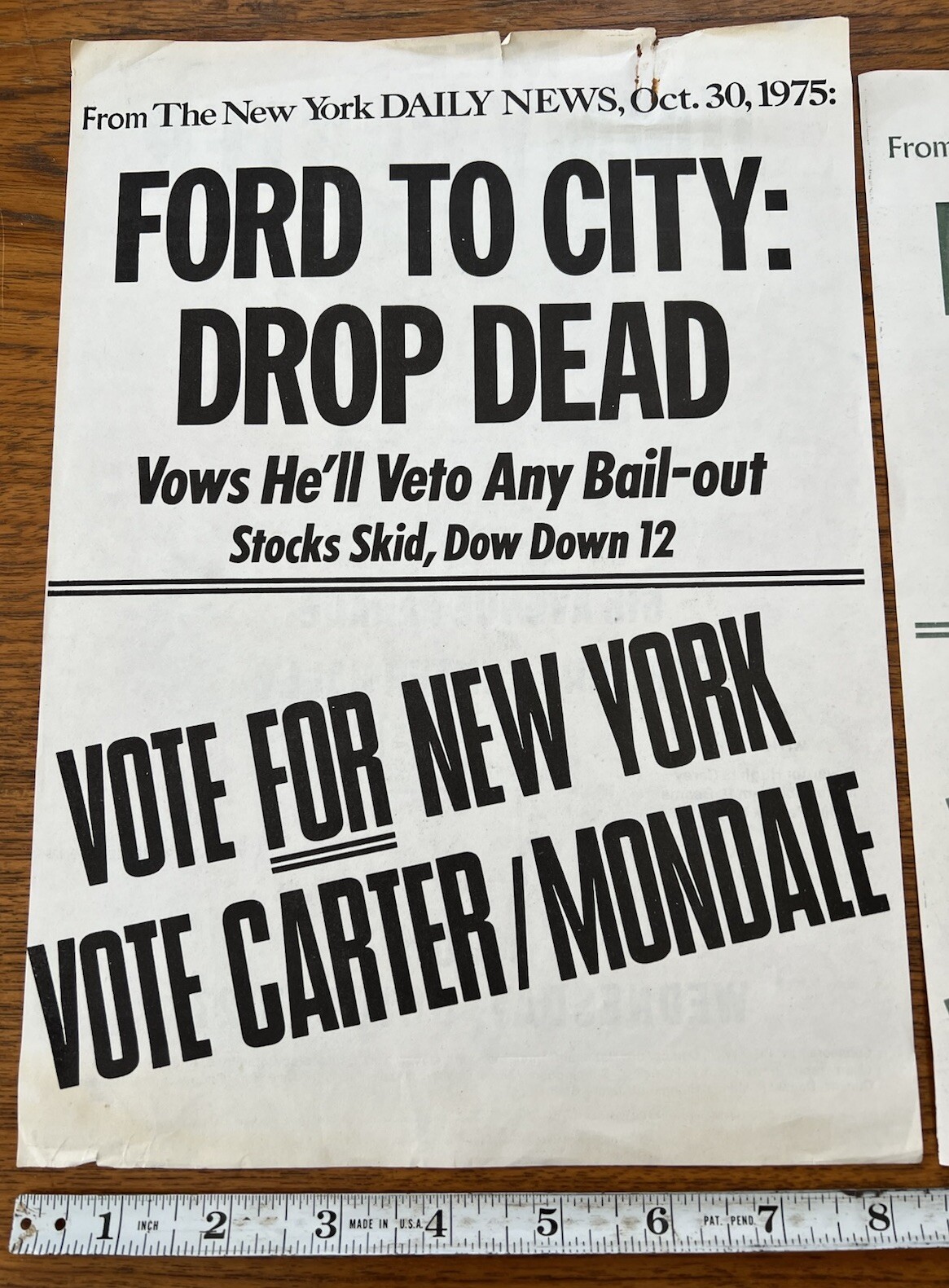 Vintage 3X Bulletins Paper Handouts Jimmy Carter 1976 President Election ILGWU