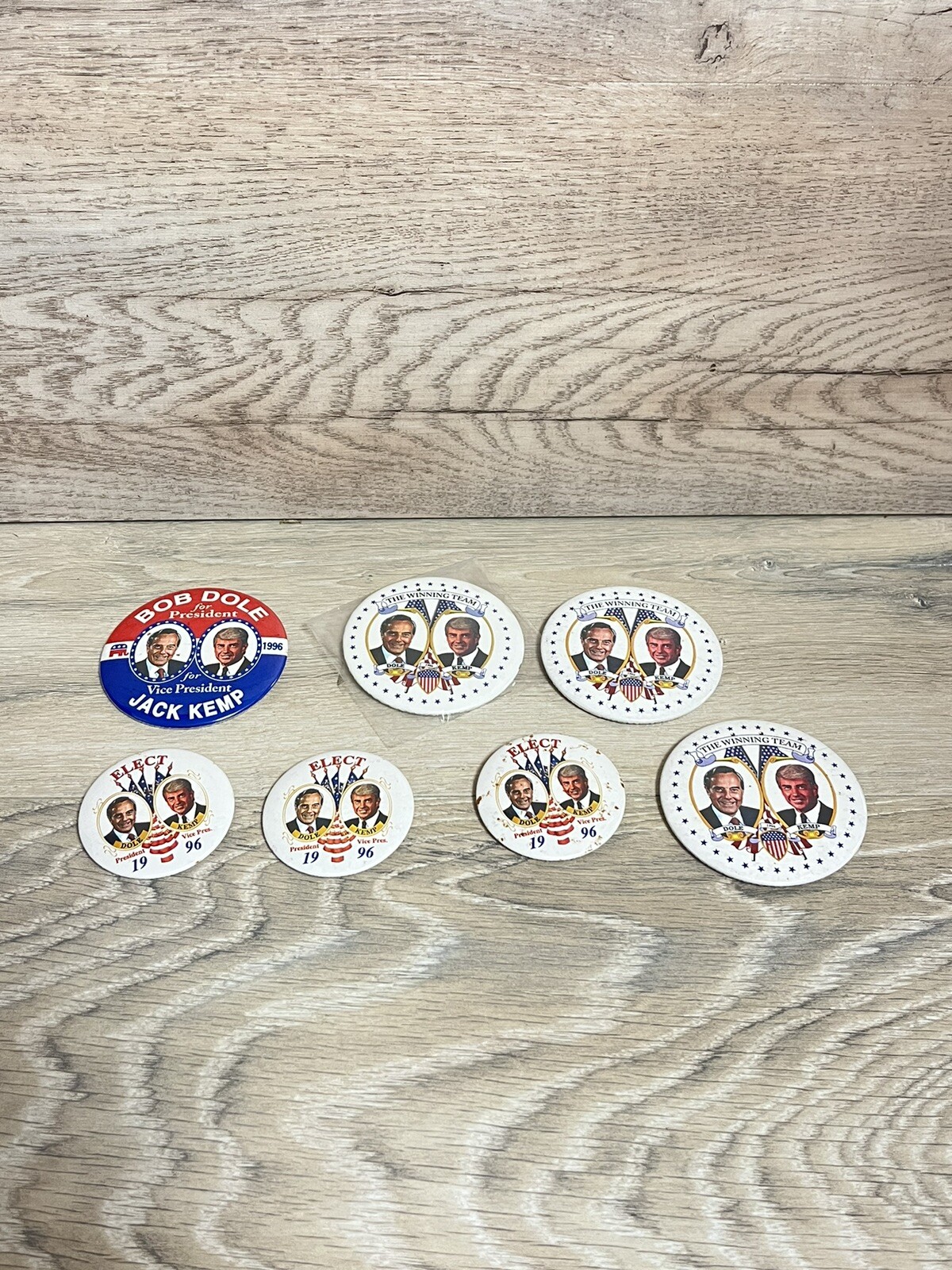 Lot of 7 Bob Dole Campaign Buttons vintage Original