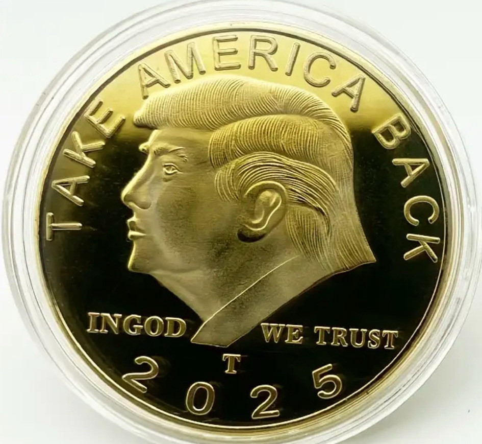 🇺🇸 (Lot of 3) 2024 Trump “Take America Back” coin 2025 Golden-Color Token