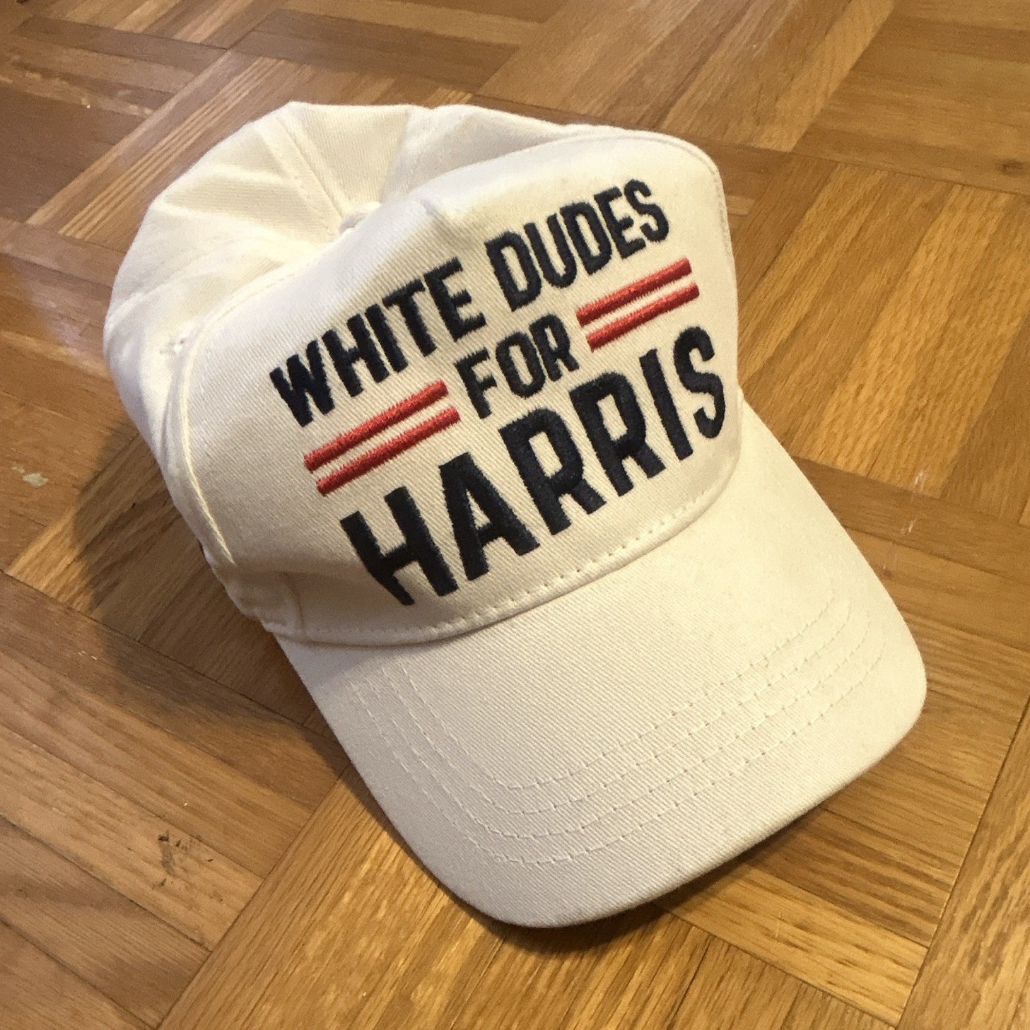WHITE DUDES FOR HARRIS Cotton Hat USA 47 Side Embroidery 2024 Adjustable Strap