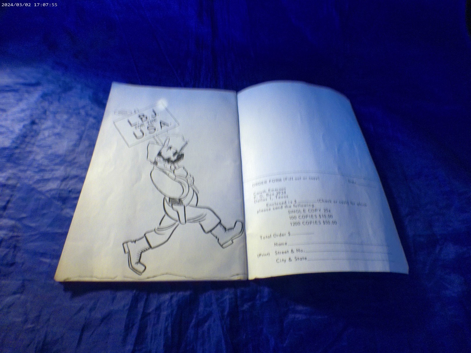 LBJ Campaign Poster & Satirical Booklet both for One Price