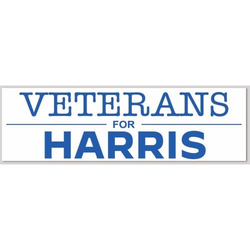 Veterans For Kamala Harris 2024 Tim Walz For President 3×10 Bumper Sticker