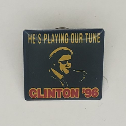 1996 Bill Clinton Presidential Campaign Political Resin Lapel Pin Black Variant