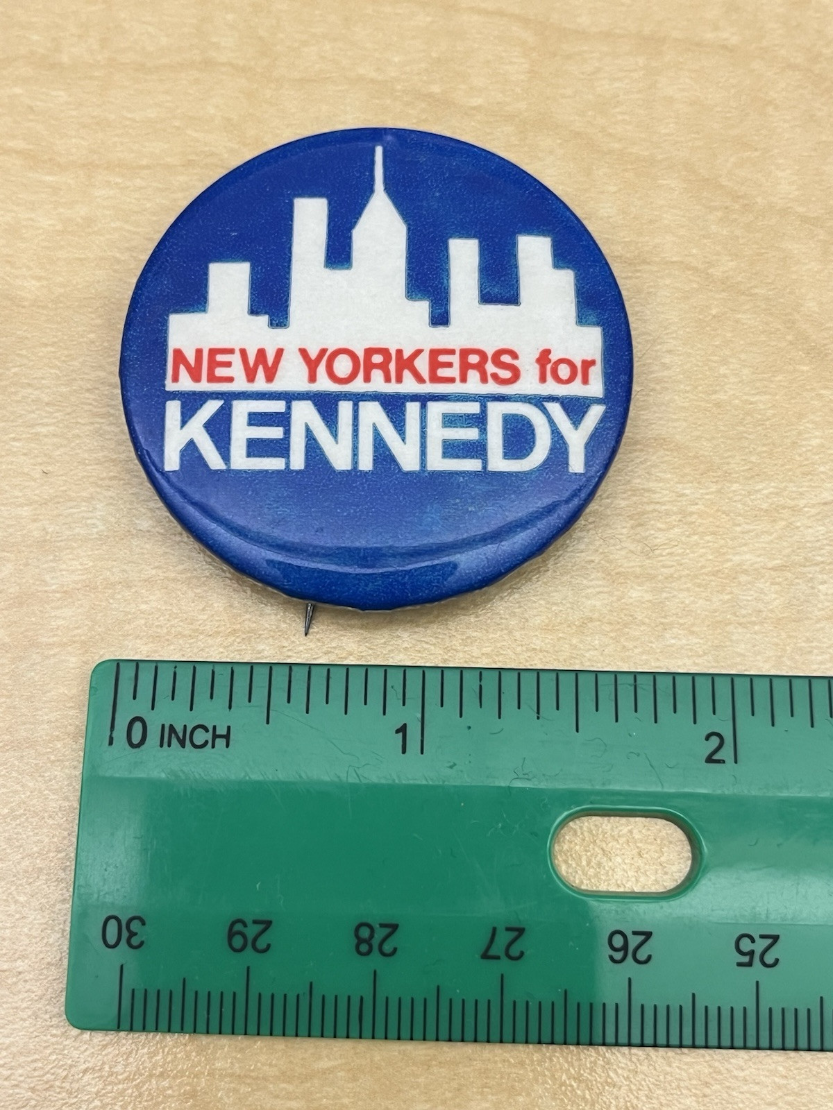Vintage New Yorkers For Kennedy Campaign Political Election Button Metal 1” 1980