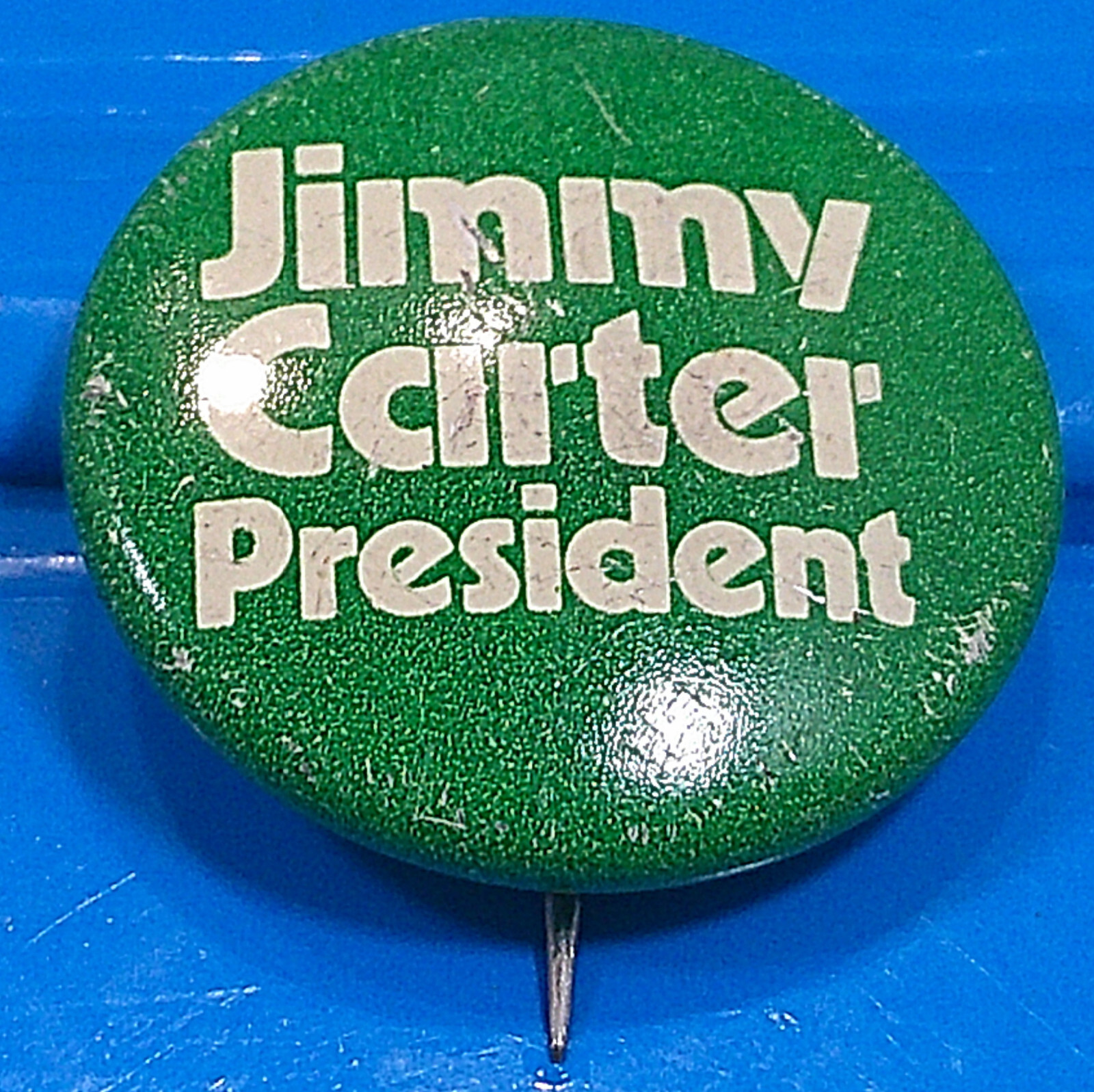 Vintage Green 1976 Democrat Jimmy Carter President Campaign Pinback Pin Button