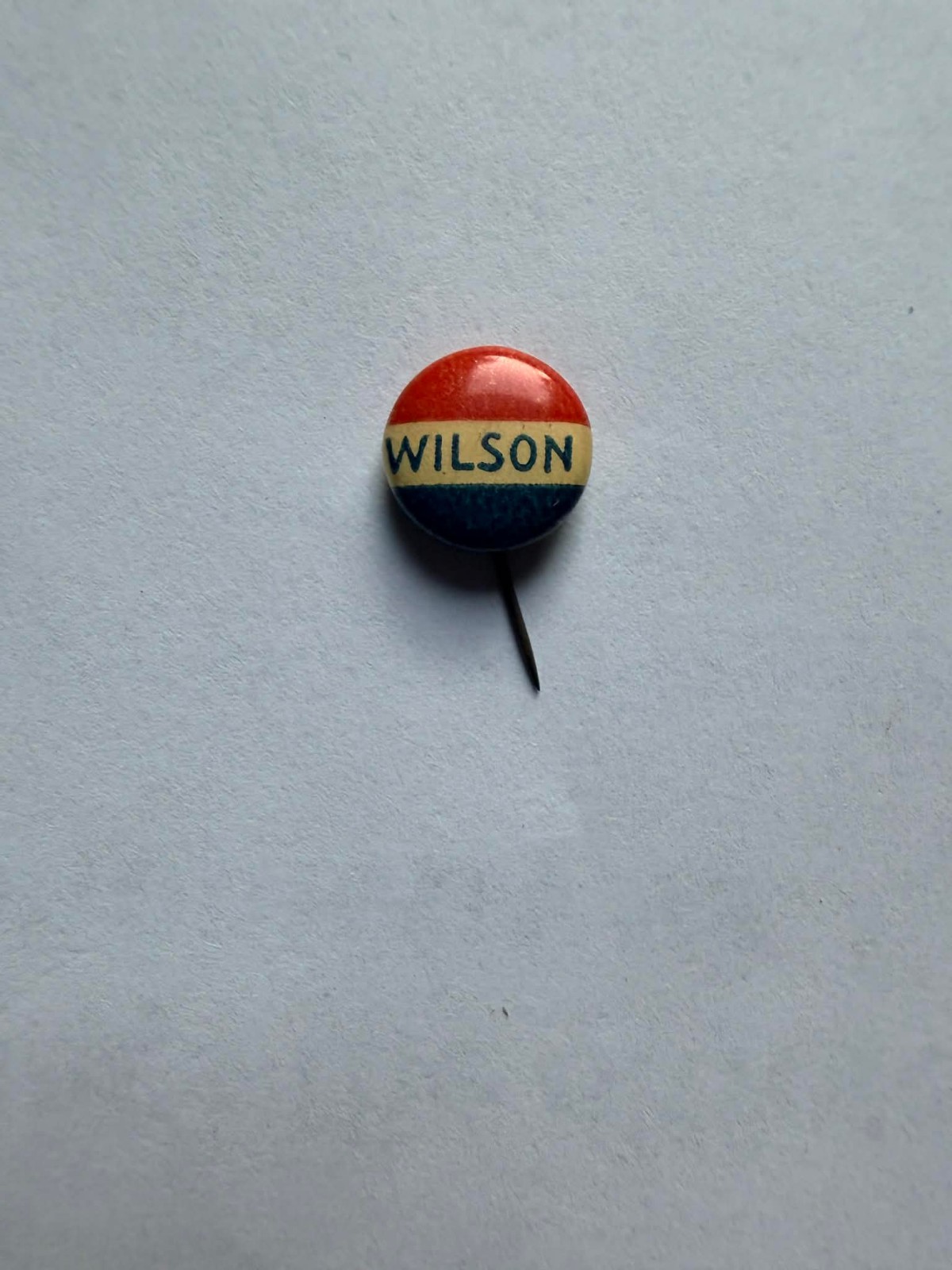 Woodrow Wilson 3/8″ Campaign Pin Celluloid Rare Size 1912, 1916 Reading PA Maker