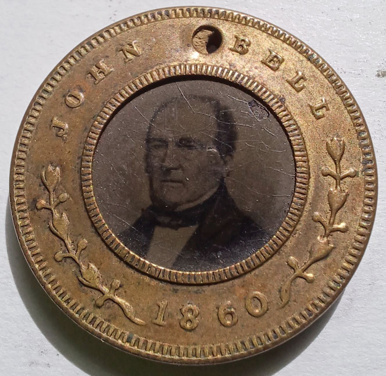 1860 John Bell Edward Everett Campaign Ferrotype Token Constitutional Union