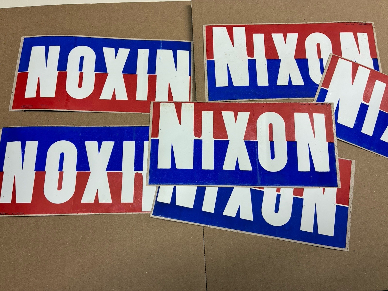 Vintage Nixon Bumper Sticker Lot 6 Total