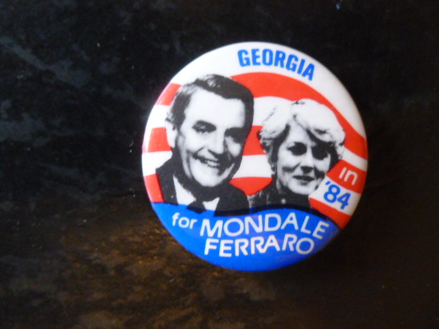 Presidential Georgia Mondale Ferraro Pin Back Political Campaign Button 1984