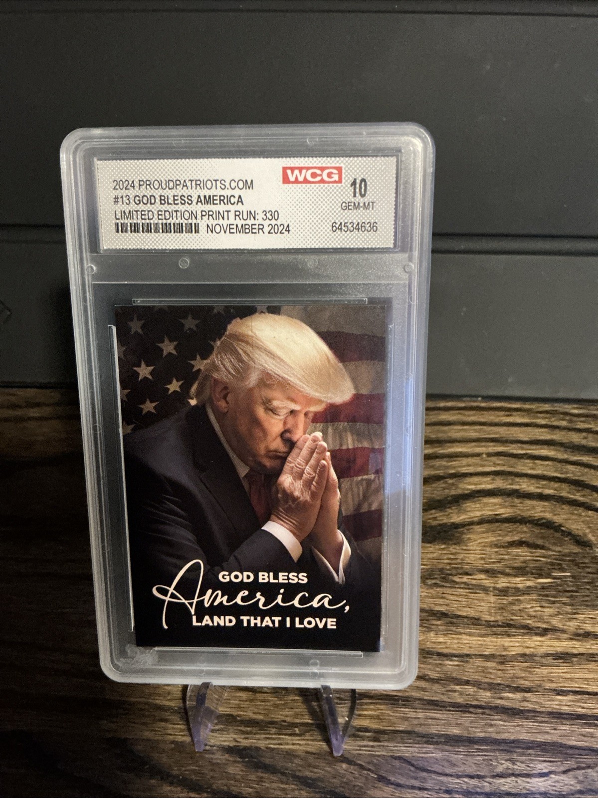 November 2024 Proud Patriots Donald Trump Trading Card – God Bless America