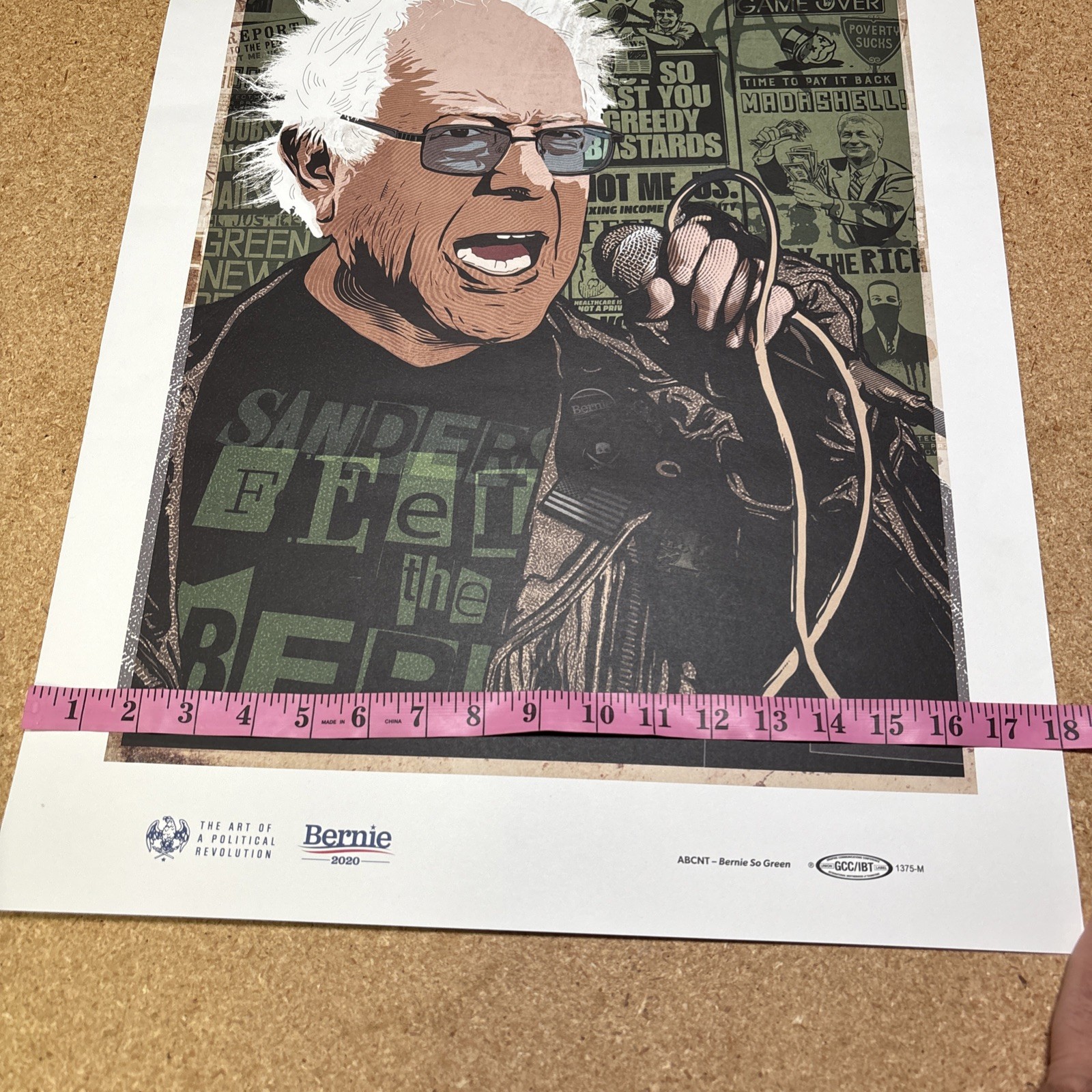 ABCNT 2020 Bernie So Punk , Bernie Sanders Poster 24 X 18 Feel the Burn