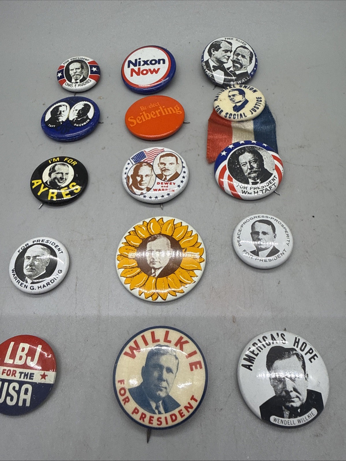 Lot of 18 Political Pins Some marked Reproduction Check them out! #6