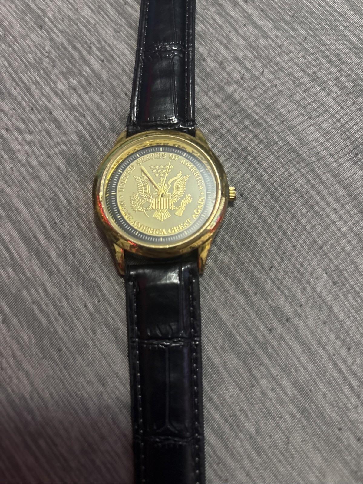 Donald J.Trump 45th President Commemorative Gold Tone Watch Eagle Seal MAGA