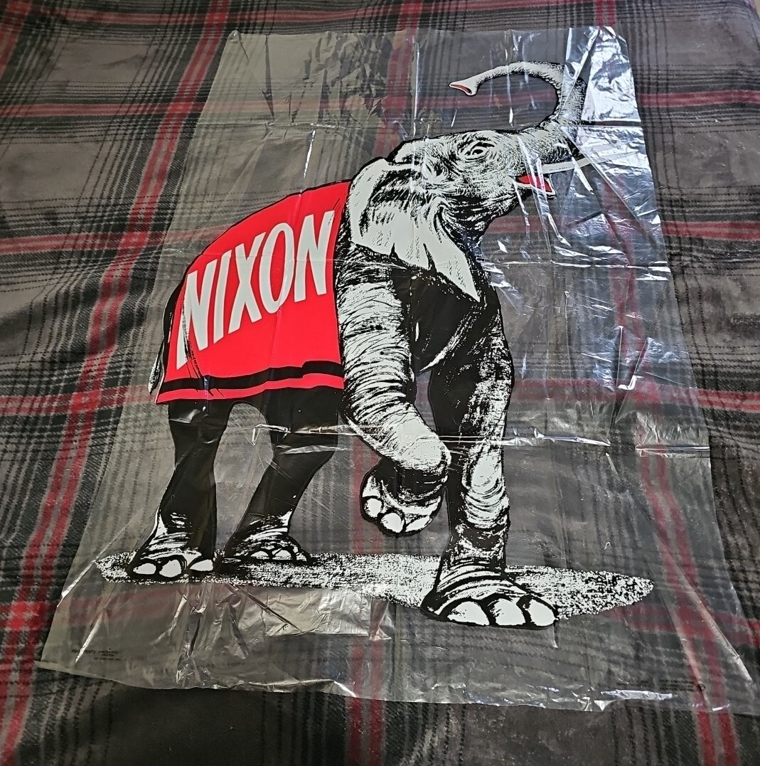 1972 GOP Richard Nixon Original Campaign Poster Clear Plastic Elephant 30 x 45
