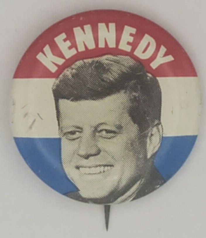 Vintage 1960 John F Kennedy Presidential Campaign Pinback Button by Green Duck