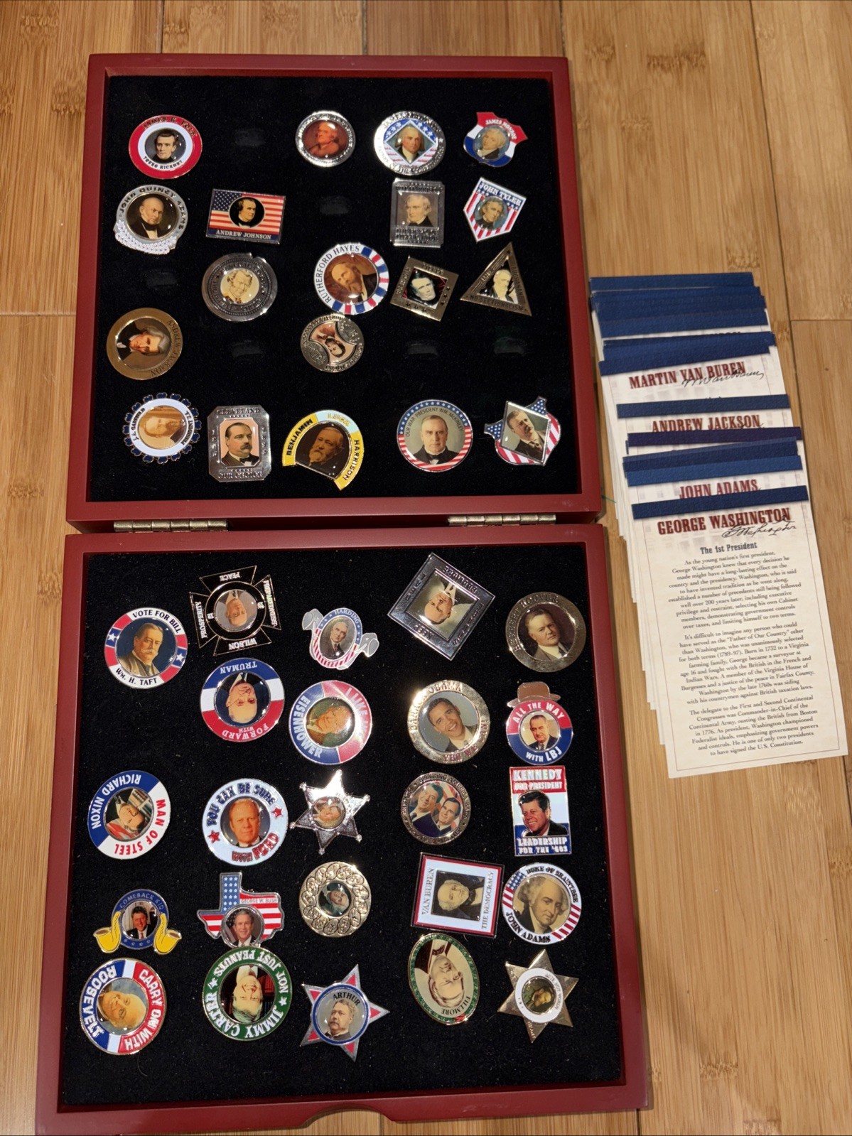 The Presidential Pin Collection Complete Collection Case & Cards Rare President
